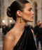 Dangling three layer heart-shaped gold and black drop earrings