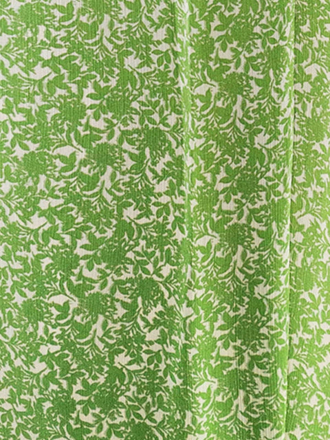 Harlow G Malaga top fabric detail with soft green floral print pattern
